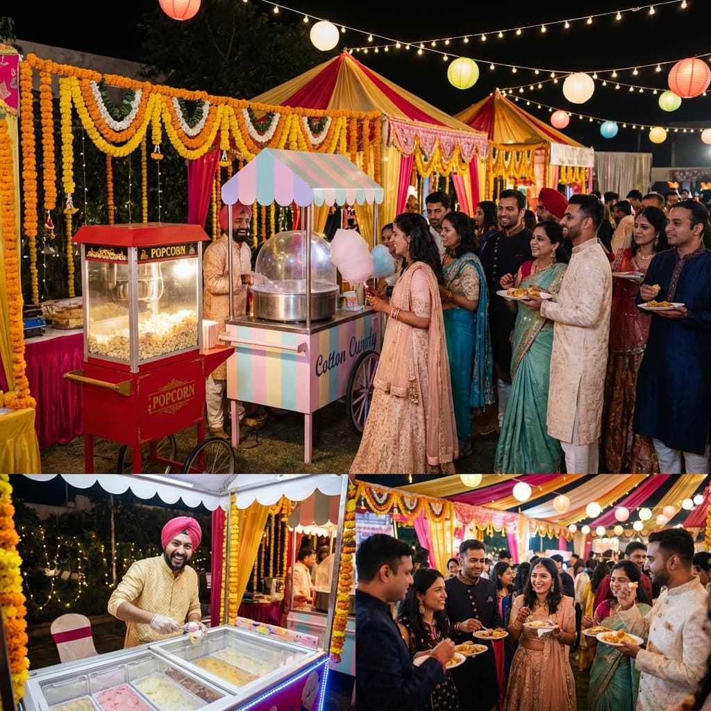 Live Food Stalls and Counters for Weddings in Trichy - Ice Cream, Beeda, Chat